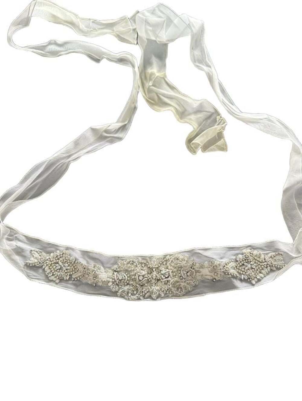 Erin Cole Design Crystal and Pearl Beaded Bridal Sash Wedding Dress Belt